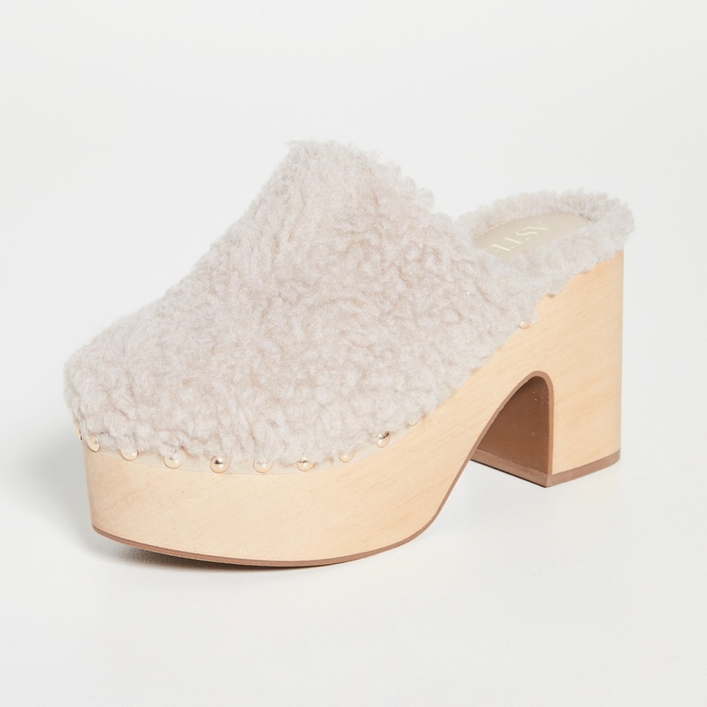 Aster Sherpa Block Heel Clogs